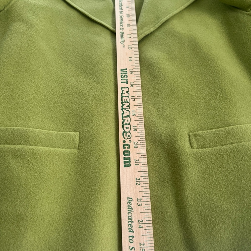 Talbots 100% Wool Open Front Blazer Jacket Sz 10 Avacado Green VTG Made In Korea - Picture 6 of 9